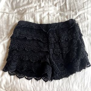 Black Lace Shorts